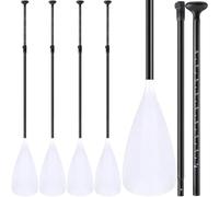 Hollowfly 4 Set of 3 Pieces SUP Paddle Board Paddle Adjustable Paddleboard Lightweight Stand up Oar Aluminum Alloy Floating Replacement Oar Adjustable Aluminum Alloy Shaft for Surfing (White)