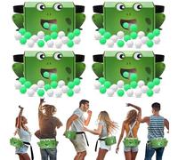 Hollowfly 4 Sets Passover Games Swing Shaking Balls Set Novelty Twerk Includes 80 Balls and 4 Frogs Strap Shake Boxes for Seder Passover Party Favors Supplies Decorations Jewish Seder Meal Party Game