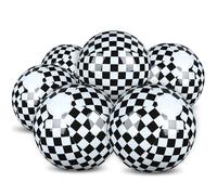 Hollowfly 6 Pack Black and White Beach Balls 8" Checkered Flag Themed Inflatable Beach Ball Bulk Race Car Birthday Party Supplies for Pool Summer Gift Party End of The Year Decoration Favor