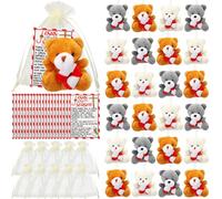 Hollowfly Christian Christmas Bears Stuffed Animals Bulk Jesus is The Reason for The Season Stuffed Animals Candy Cane Jesus Theme Bears Sunday School Gifts Religious Plush Toys for Xmas Party Favors