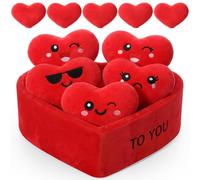 Hollowfly Valentines Day Gift Heart Plush for Her Him, Romantic Valentines Day Gift for Husband Wife Girlfriend Boyfriend 5 Love Plushies with The Five Love Languages in One Basket