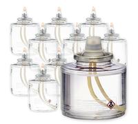 Hollowick Disposable Liquid Candles, 17 Hour, for Use in Glass Votive Tealight Lamp Holders, Restaurant Wedding Table Top Lights, Child Resistant Closures, 12 Pieces, Clear Fuel Oil HD17-12M