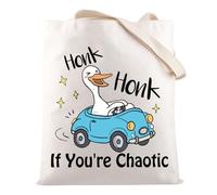 HOLLP Funny ADHD Humor Gift Honk If You're Chaotic Shoulder Bag Funny Goose Meme Gift, Honk B, One Size, General Public