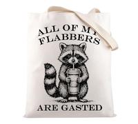 HOLLP Funny Raccoon Meme Gift All of My Flabbers Are Gasted Tote Bag Trash Panda Adult Humor Gift, All of My Flabbers B, One Size, General Public