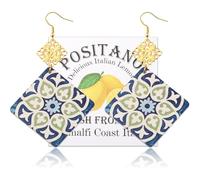 HOLLP Lemon Lover Gift Positano Italy Gifts Positano Delicious Italian Lemons Fresh from the Amalfi Coast Italy Earring Brooch Jewelry (Earring-3)