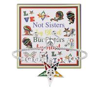 HOLLP OES Sorority Jewelry Not Sisters by Blood But Sisters by Heart Bracelet Sister Gift for Sorority Women Girls With Card, M, Metal, stainless-steel