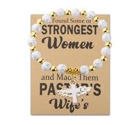 HOLLP Pastors Wife Gift Cross Bracelet Necklace Pastor Appreciation Gifts God Found Some of The Strongest Women and Made Them Pastors's Wives Cross Necklace With Card, 22+5 cm(8.5+2inch), Stainless