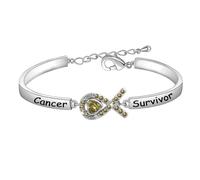 HOLLP Yellow Awareness Cancer Survivor Bracelet Gift for Bladder Cancer/Childhood/Bone, One Size, Copper, no gemstone