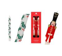 Holly 3D Christmas Candle & Nutcracker Christmas Candles Festive Bundle