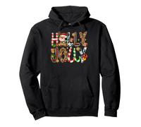 Holly A Jolly With Reindeer And Xmas Lights Christmas Pajama Pullover Hoodie