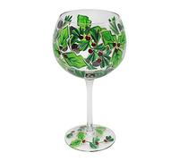 Holly and Berry Gin Glass, Hand Painted Lynsey Johnstone Design