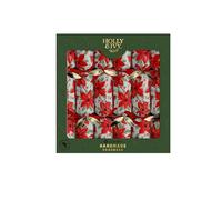 Holly and Ivy Luxury Christmas Crackers - Textured Snowflakes Design - 14 Inch Handmade Crackers with Hats Jokes and Gifts - Box of 6