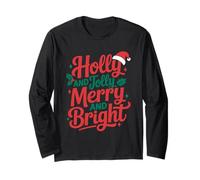 Holly and Jolly Merry and Bright Christmas Family Matching Long Sleeve T-Shirt