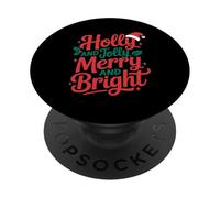 Holly And Jolly Merry And Bright Christmas Family Matching PopSockets Adhesive PopGrip