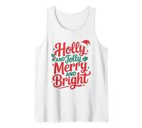 Holly and Jolly Merry and Bright Christmas Family Matching Tank Top