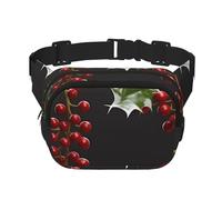Holly Berry Branches Fanny Pack Adjustable Crossbody Bag Large Waist Bag Travel Belt Bag Unisex Bum Bag