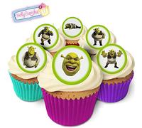 Holly Cupcakes 24 Pre-Cut Edible Wafer Cake Toppers: Shrek - Green