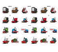 Holly Cupcakes 24 Thomas & Friends Edible Pre-Cut Wafer Cake Toppers: Red and Blue, 45mm, Birthday