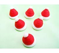 Holly Cupcakes 48 Sugar Mini Santa Hats- Gorgeous, edible and handmade with love in the UK!