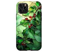 Holly December Birth Flower Floral Stained Green Case for iPhone 11 Pro
