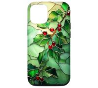 Holly December Birth Flower Floral Stained Green Case for iPhone 12/12 Pro