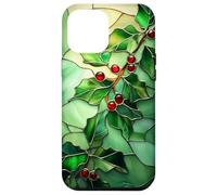 Holly December Birth Flower Floral Stained Green Case for iPhone 12 Pro Max