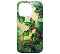 Holly December Birth Flower Floral Stained Green Case for iPhone 13 Pro