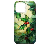 Holly December Birth Flower Floral Stained Green Case for iPhone 13 Pro Max