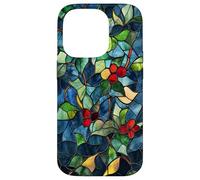 Holly December Birth Flower Floral Stained Green Case for iPhone 14 Pro