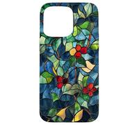 Holly December Birth Flower Floral Stained Green Case for iPhone 15 Pro Max