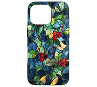 Holly December Birth Flower Floral Stained Green Case for iPhone 16 Pro