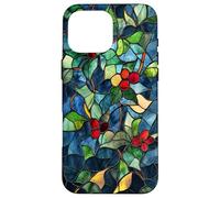 Holly December Birth Flower Floral Stained Green Case for iPhone 16 Pro Max