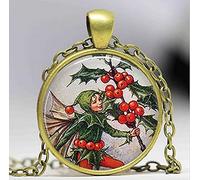 Holly Fairy Pendant Fairy Necklace Glass Jewelry Birthday Gift for Woman Girls