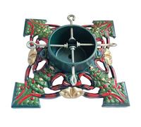 Holly International Cast Iron Christmas Tree Stand 14 Inch Decorative Trees & Bells for Real Fresh Cut Xmas Trees up to 8ft [2.4m]