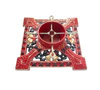 Holly International Cast Iron Christmas Tree Stand 14 Inch Victorian Decorative Red for 8ft [2.4m] Real Fresh Cut Xmas Trees