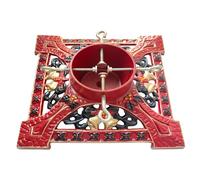 Holly International Cast Iron Christmas Tree Stand 16 Inch Victorian Decorative Red for 9ft [2.7m] Real Fresh Cut Xmas Trees
