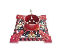 Holly International Cast Iron Christmas Tree Stand Red 12 Inch Decorative Victorian for 7ft [2.1m] Real Fresh Cut Xmas Trees