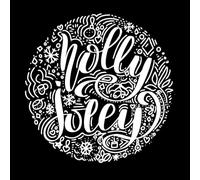 Holly Jolly Calligraphy Stock Greeting Vinyl Wall Stickers 42x42.1cm Do not Damage The Wall Surface White