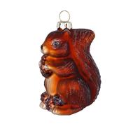 Holly & Jolly - Christmas Bauble Squirrel, Approx. 8 cm | Glass Christmas Tree Bauble Hand-Painted Christmas Tree Decoration in Brown Matt Christmas Decoration for Indoor Use