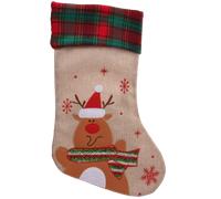 Holly Jolly Christmas Christmas Sock with Reindeer - 42cm