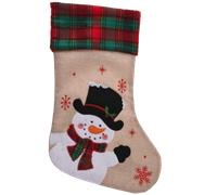 Holly Jolly Christmas Christmas Sock with Snowman - 42cm