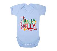 Holly Jolly Decorated Statement [BCX] Baby Grow Vest, 6-12 Months, Pastel Blue