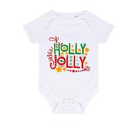 Holly Jolly Decorated Statement [BCX] Baby Grow Vest, 6-12 Months, White