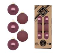 Holly & Jolly Dusty Rose Christmas Baubles, Pack of 20 | Glass Christmas tree baubles, approx. 6 cm, Christmas tree decoration in plum, matt and shiny, Christmas decoration for