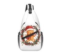 Holly Jolly Gingerbread Chest Bag Men Sling Crossbody Backpack Chest Bag Traveling Hiking Daypack Shoulder Bag