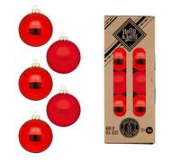 Holly & Jolly Merry Red Christmas Baubles, Pack of 20 | Glass Christmas tree baubles, approx. 6 cm, Christmas tree decoration in red, matt and shiny, Christmas decoration for indoor