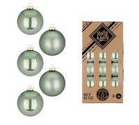 Holly & Jolly Mild Sage Christmas Baubles, Pack of 36 | Glass Christmas tree baubles, approx. 4 cm, Christmas tree decoration in sage, matt and shiny, Christmas decoration for