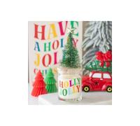 Holly Jolly Pine & Fir Glass Candle with Tree KDMD White One Size