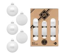 Holly & Jolly Pure White Christmas Baubles, Pack of 12 | Glass Christmas tree baubles, approx. 8 cm, Christmas tree decoration in white, matt and shiny, Christmas decoration for