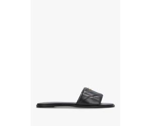 Holly Quilted Black Leather Flat Mules - Black Leather / 5